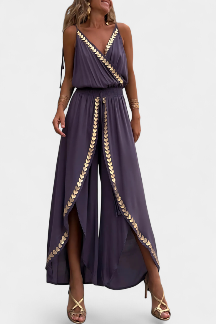 Donatila | Eleganter Jumpsuit mit goldenen Akzenten