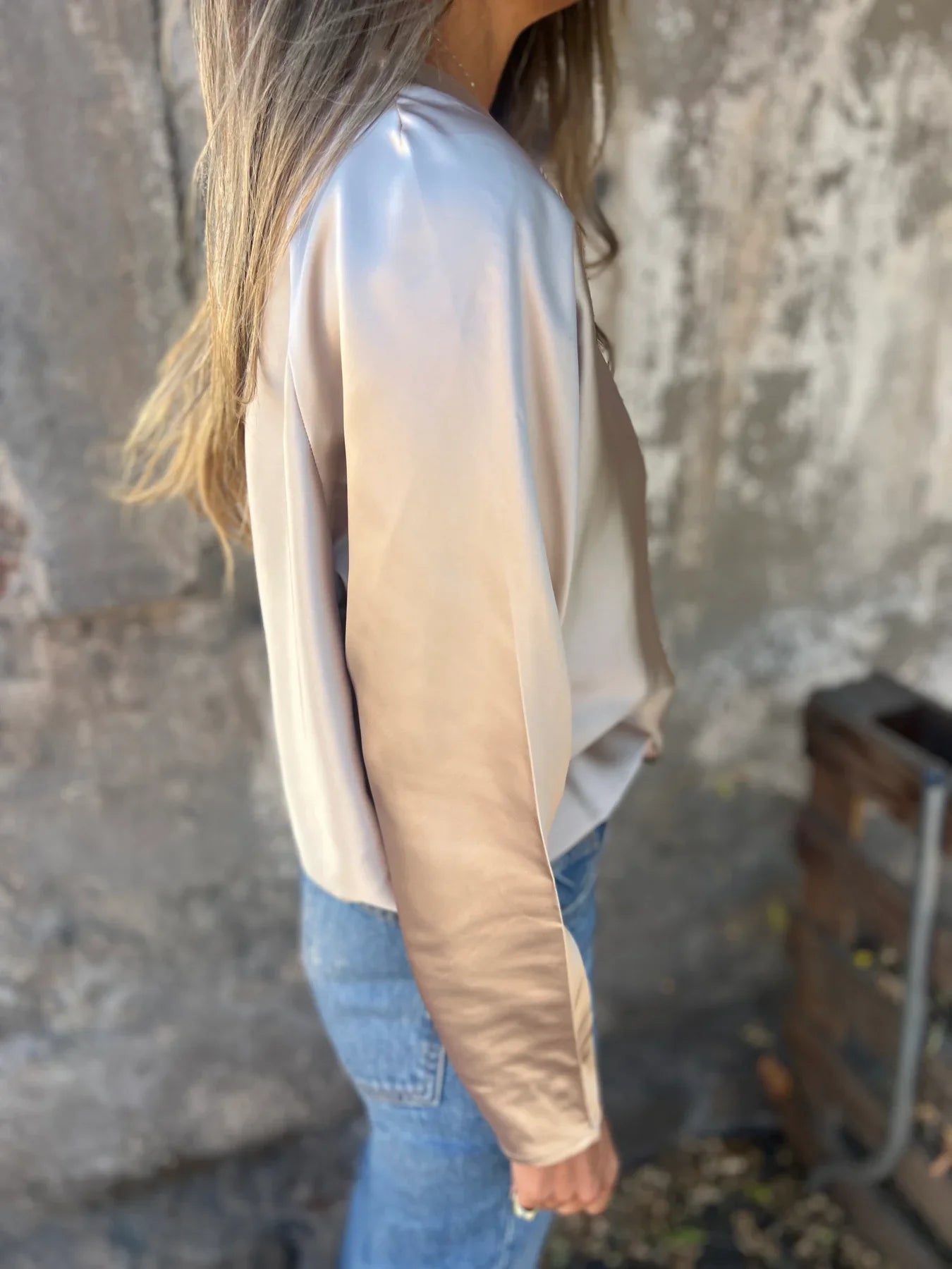 Gerda | Satinbluse mit flexiblem Bund