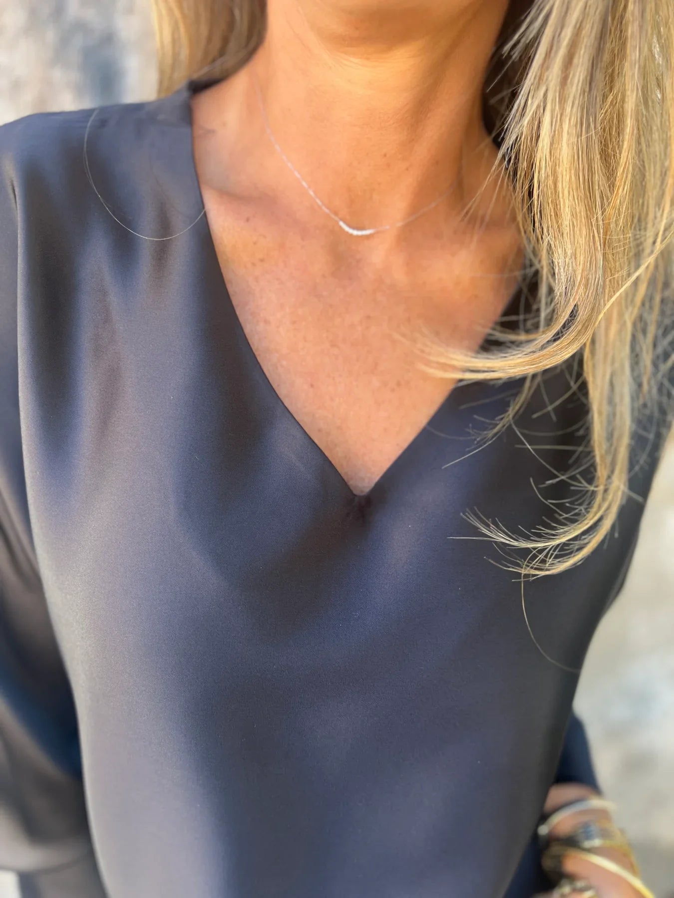 Gerda | Satinbluse mit flexiblem Bund