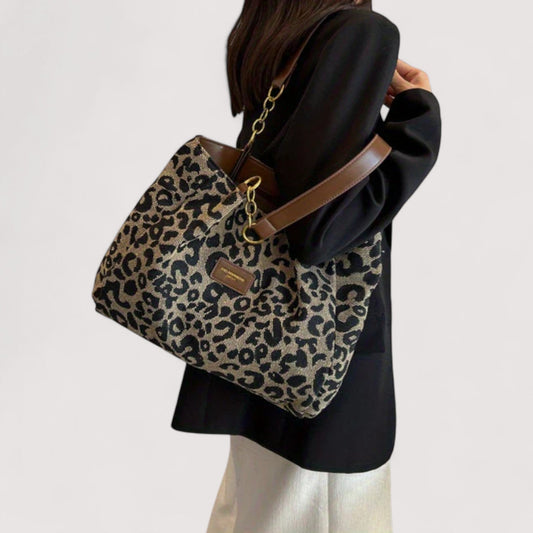 Anouk™ | Leopard Print Canvas Tote Bag