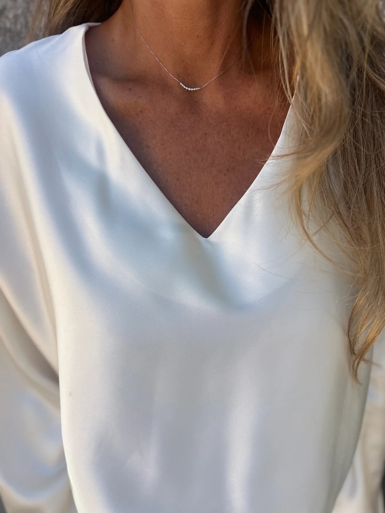 Gerda | Satinbluse mit flexiblem Bund