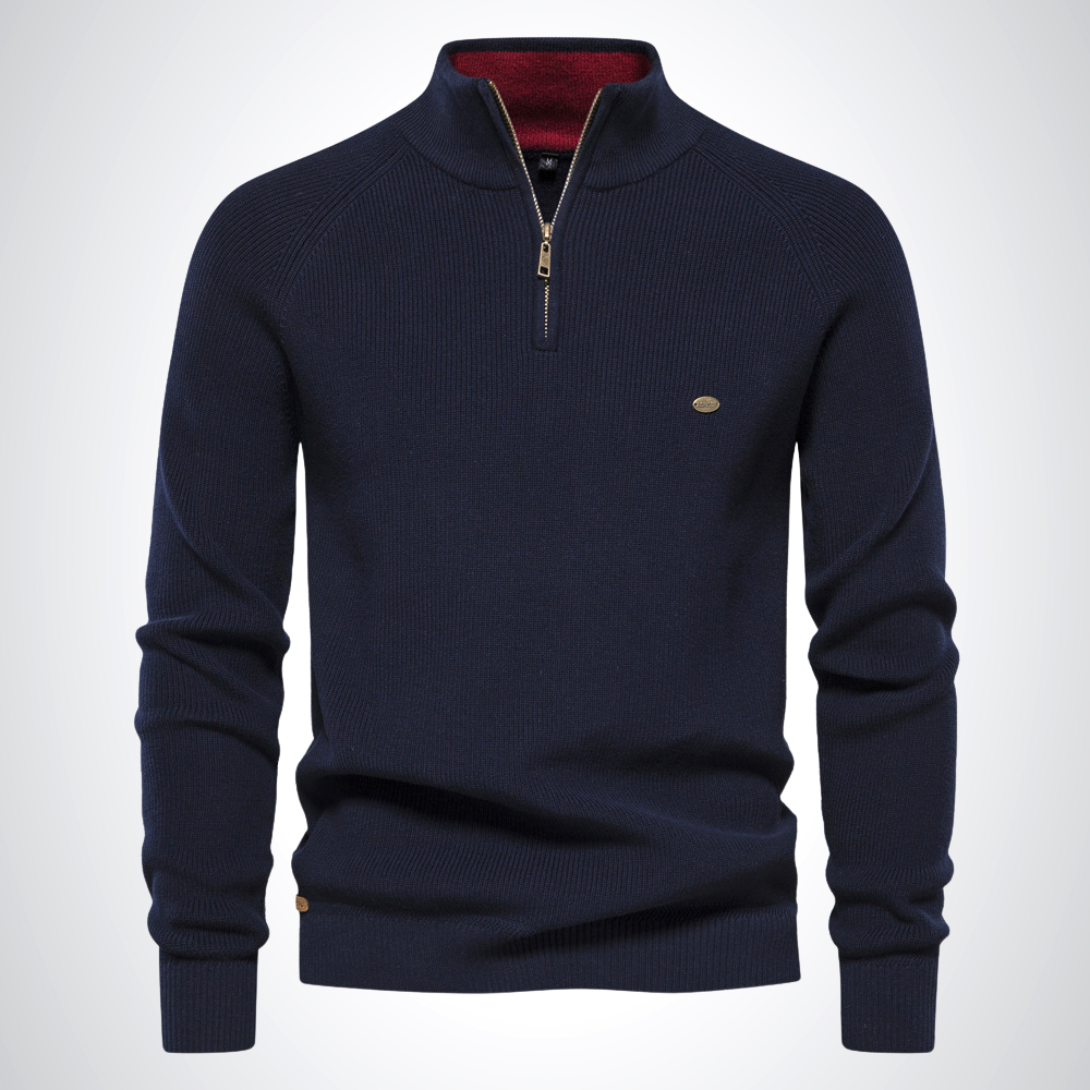 Aiden | Baumwoll-Pullover mit Halbreißverschluss