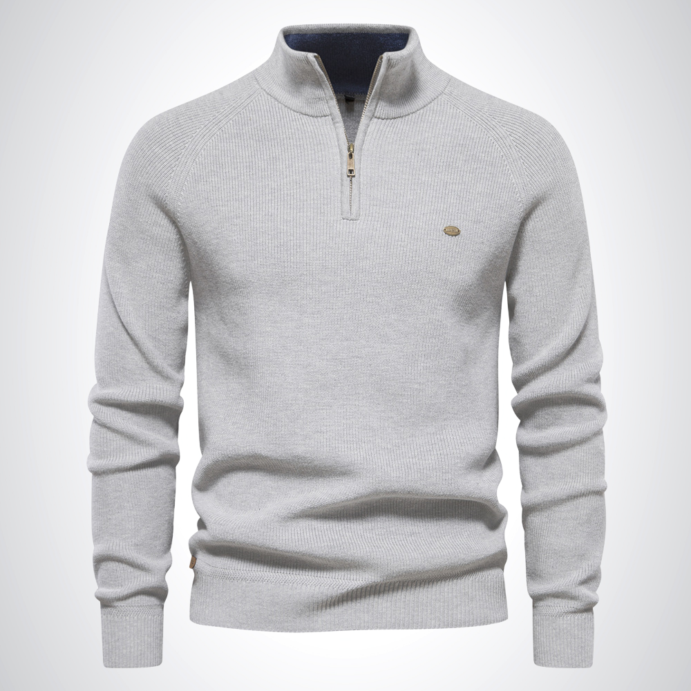 Aiden | Baumwoll-Pullover mit Halbreißverschluss
