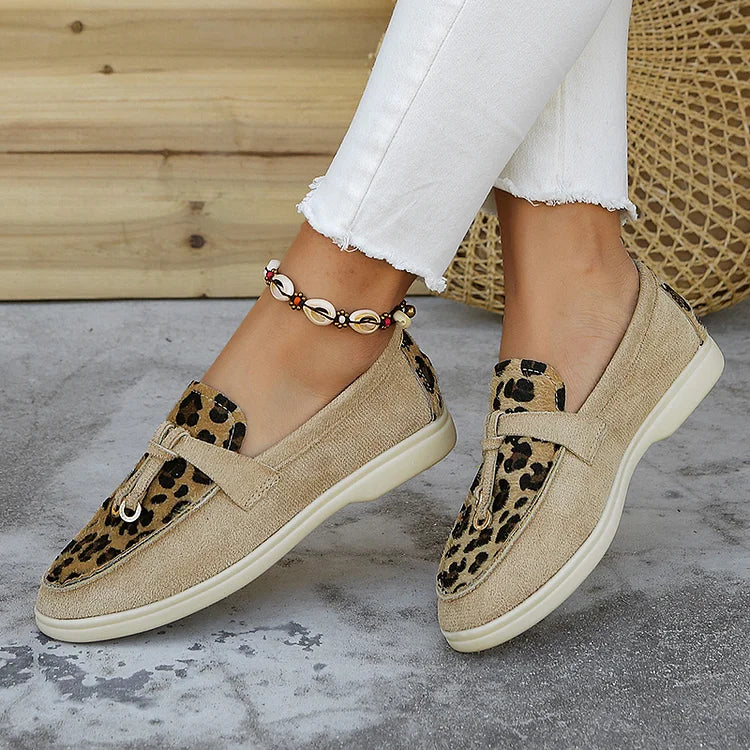 Leopardenmuster Retro-Slipper mit Knoten-Details