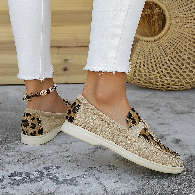 Leopardenmuster Retro-Slipper mit Knoten-Details