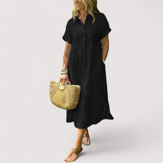 Rea™ | Gestreiftes Hemdblusenkleid für Damen