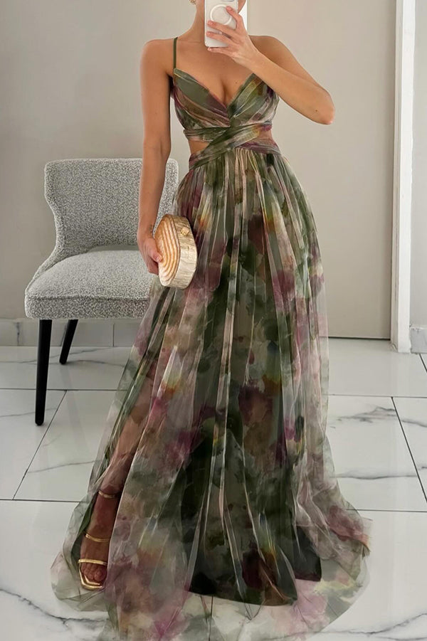 Giselle | Elegantes Maxikleid mit floralen Details