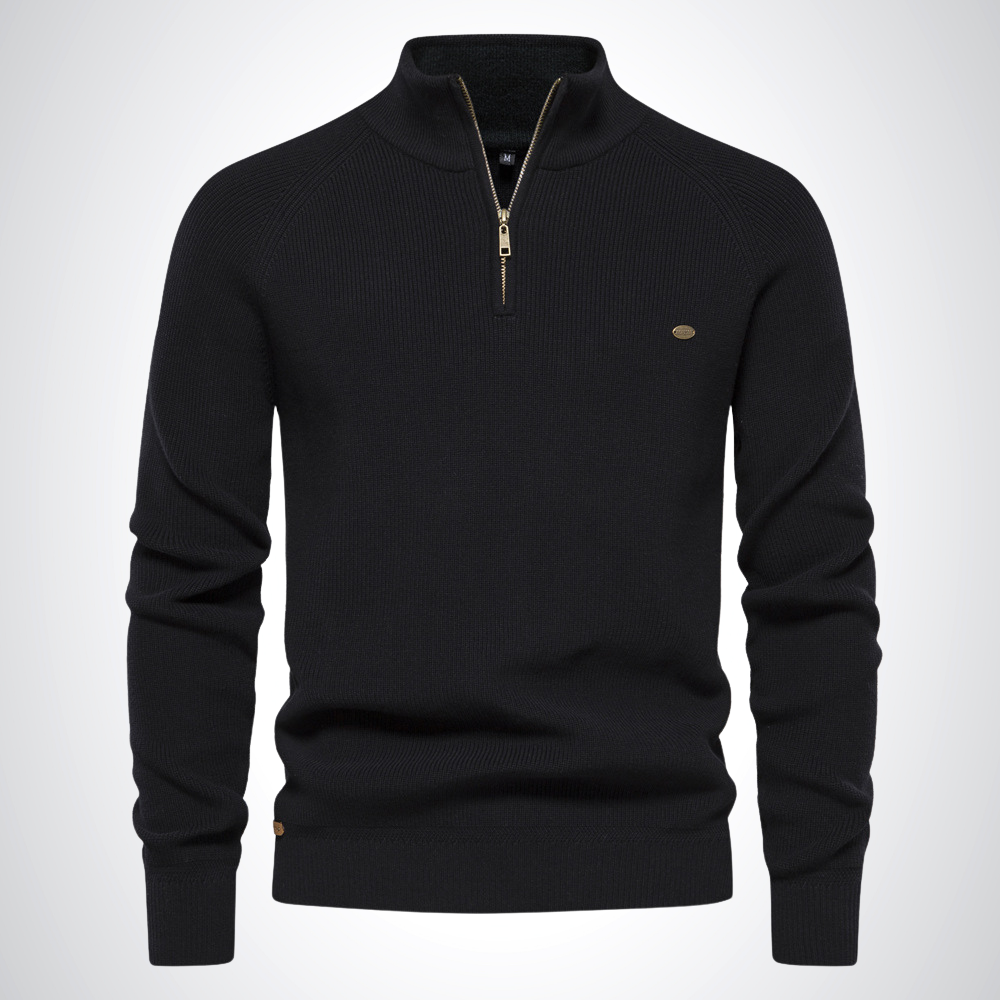 Aiden | Baumwoll-Pullover mit Halbreißverschluss