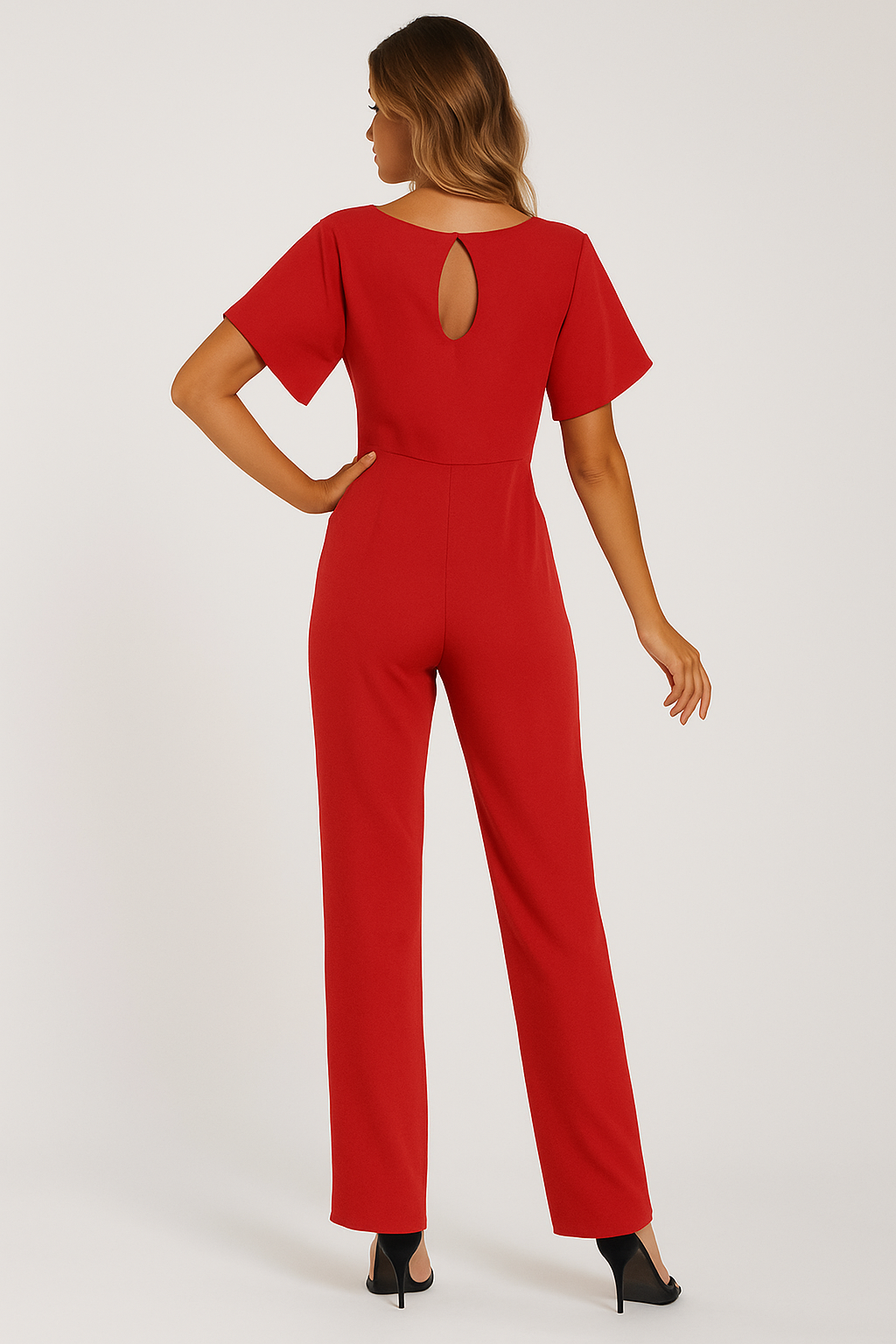 Elva | Eleganter Overall mit Krawatten-Gürtel für stilvolle Alltagsanlässe