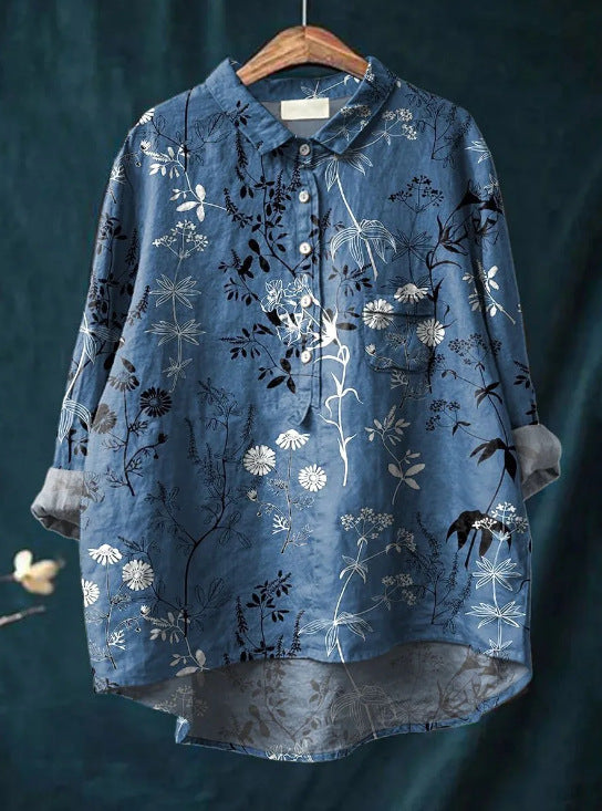 Elise | Klassisches Chemisier-Blumenshirt