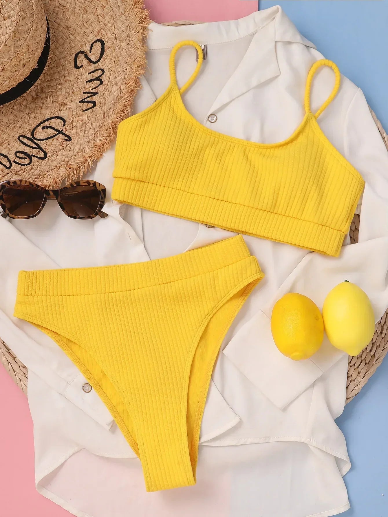 Margit | Hochgeschnittener Bikini mit Falten-Design