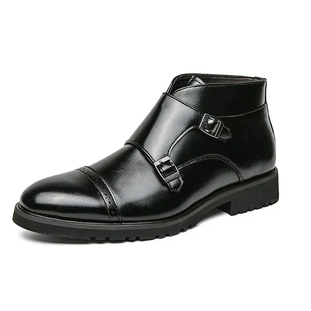 Darell | Elegante Doppelmonk-Stiefel mit Leder-Riemen