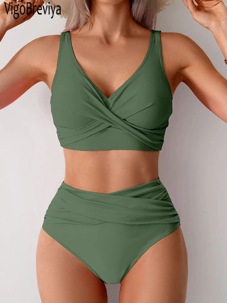 Renate | Verführerisches Hochbund-Bikini-Set