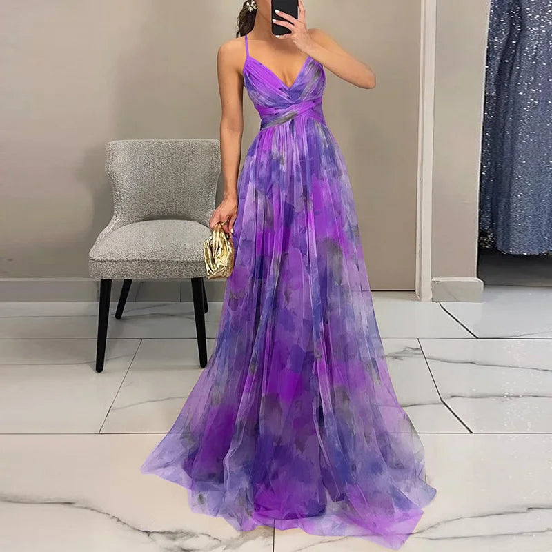 Giselle | Elegantes Maxikleid mit floralen Details