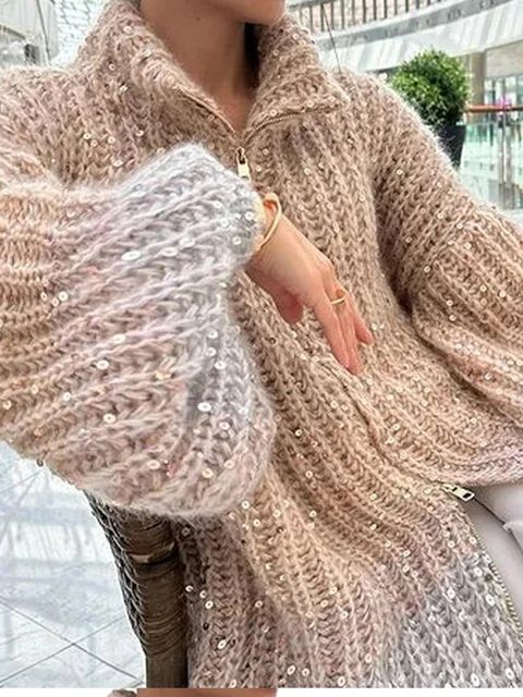 Angelina | Eleganter Strickpullover mit schimmerndem Glitzer