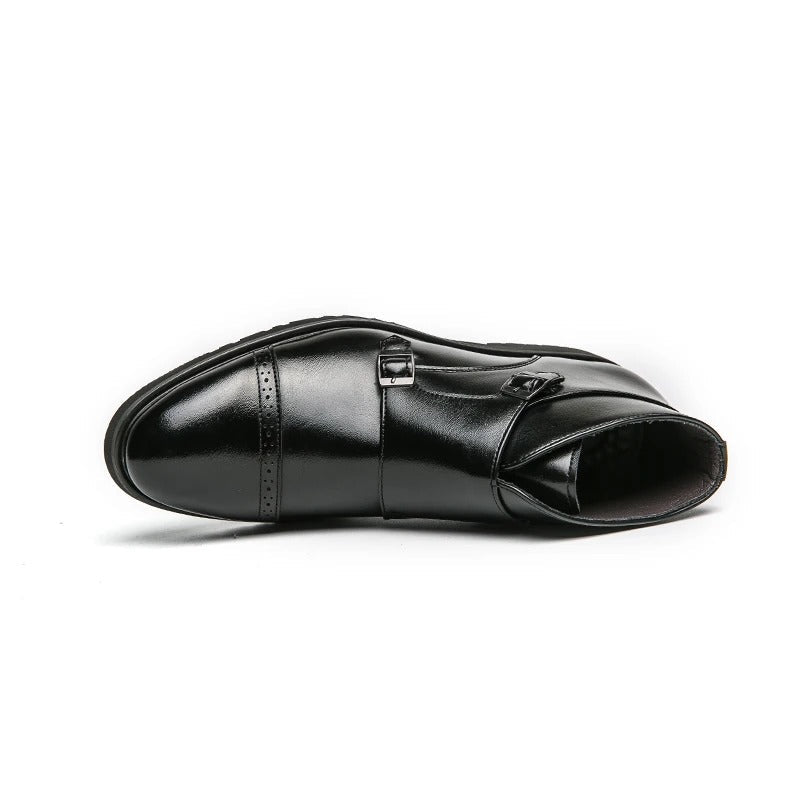 Darell | Elegante Doppelmonk-Stiefel mit Leder-Riemen
