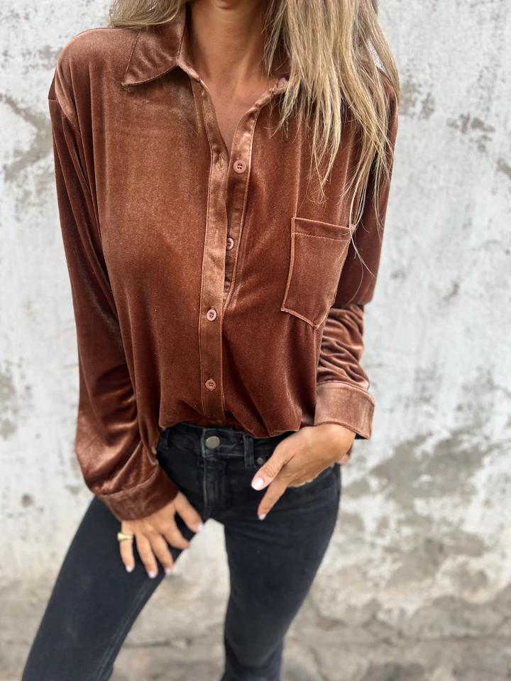 Fleur | Elegantes Samt-Hemd