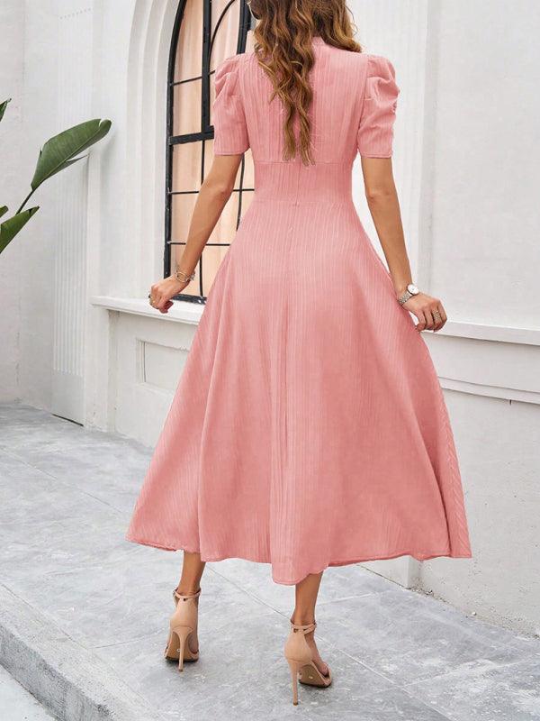 Andrea | Elegantes Midikleid mit stilvollem V-Ausschnitt