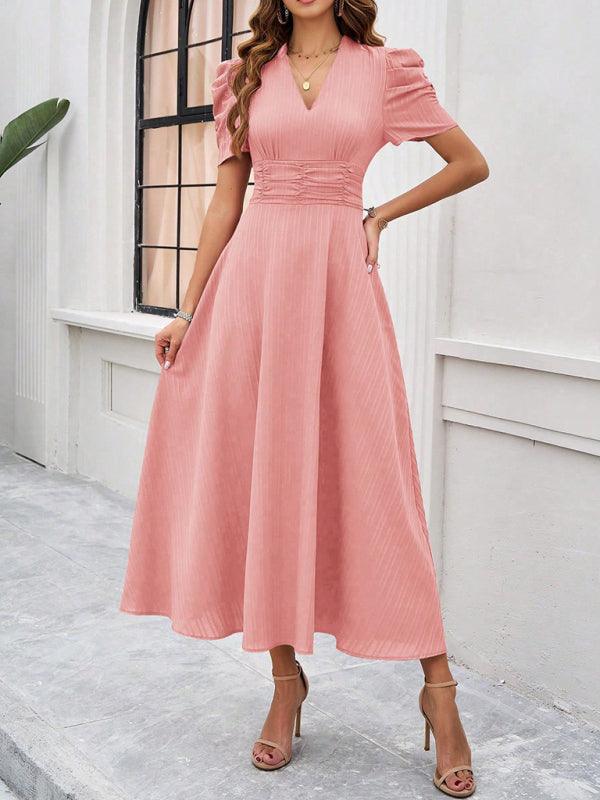 Andrea | Elegantes Midikleid mit stilvollem V-Ausschnitt