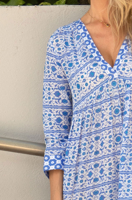 Nina | Floral Printed Maxi Dress with Relaxed Fit