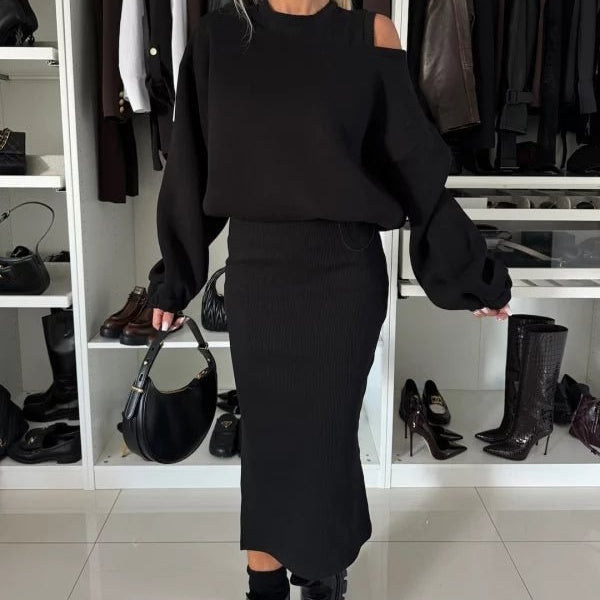 Sandra | Damen Zweiteiliges Set: Ärmelloses Kleid und Top