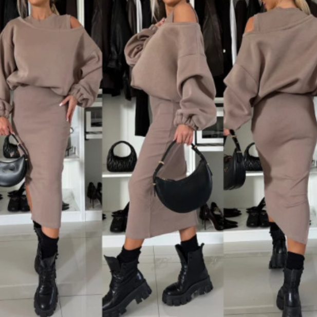 Sandra | Damen Zweiteiliges Set: Ärmelloses Kleid und Top