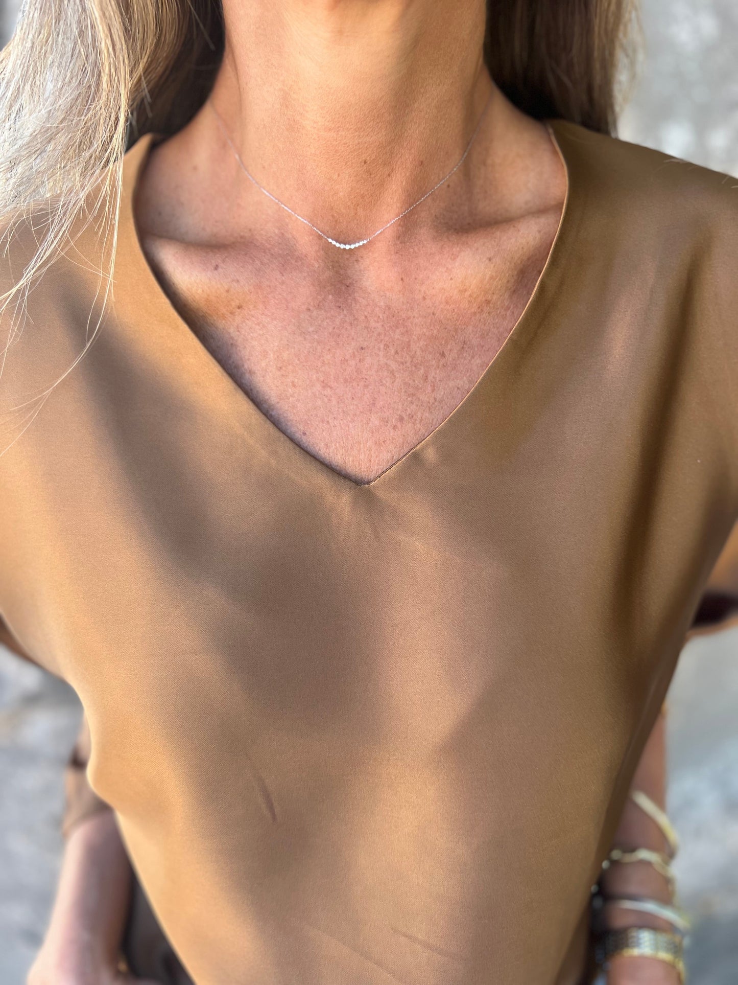 Gerda | Satinbluse mit flexiblem Bund