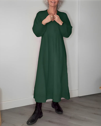 Amanda | Langes, figurbetontes Kleid mit V-Ausschnitt