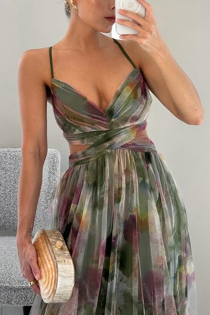 Giselle | Elegantes Maxikleid mit floralen Details
