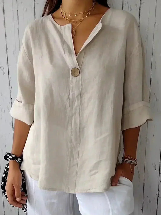 Freja | Legere V-Ausschnitt-Bluse für einen entspannten Stil