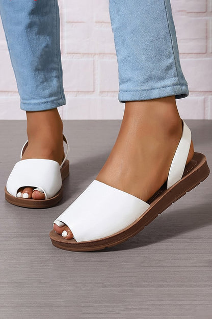 Leichte Einfarbige Peeptoe Slingback Sandalen für die Freizeit