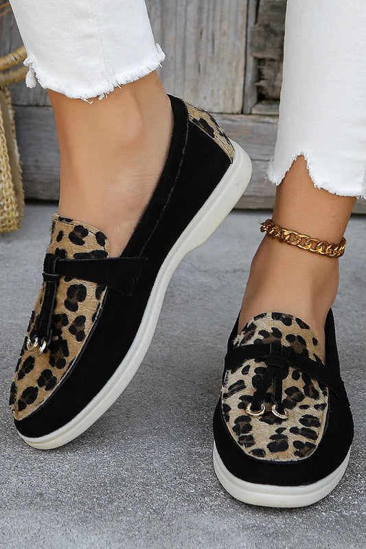 Leopardenmuster Retro-Slipper mit Knoten-Details