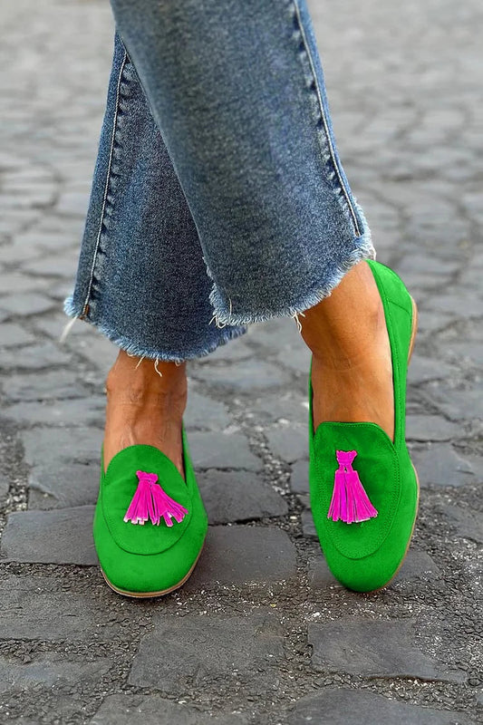 Quasten Flache Freizeit Loafer Slipper