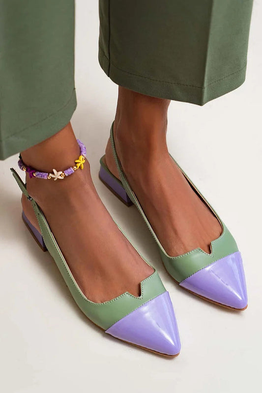 Farbblock-Slingback-Schnalle mit spitz zulaufender Zehenpartie