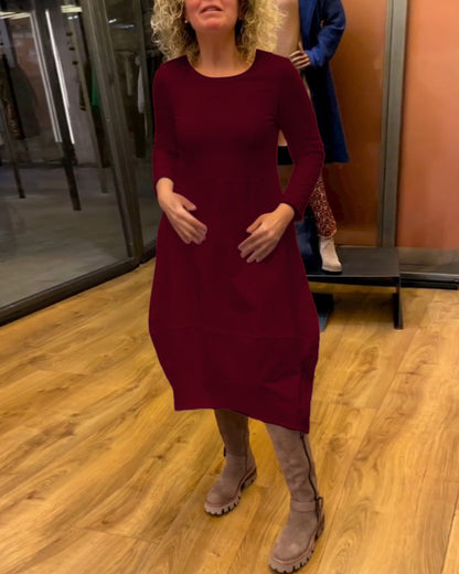 Clara | Stilvolles Midikleid mit praktischen Taschen