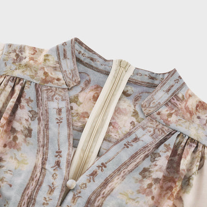 Sophie | Leichtes Midikleid mit floralem Muster und Faltendetails