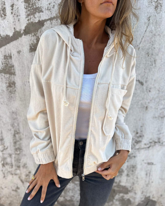 Marion | Kapuzen-Cordjacke im Retro-Stil