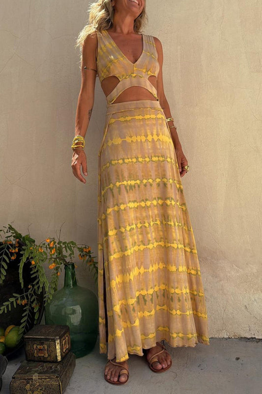 Chloe | Sommerkleid mit elastischem Schnitt und trendigem Tie-Dye-Design
