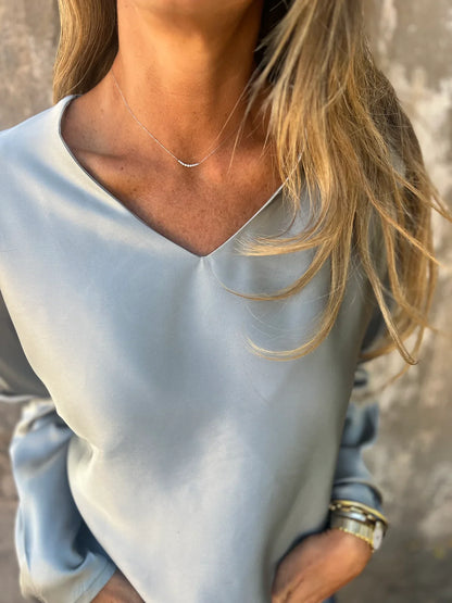 Gerda | Satinbluse mit flexiblem Bund