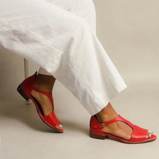 Spitze T-Riemen Peep-Toe Sandalen mit Ausschnitt