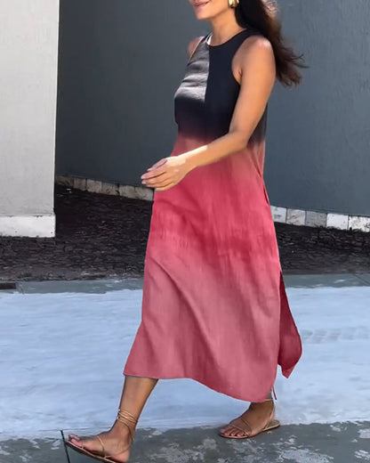 Yvonne | Modernes Ärmelloses Ombre-Sommerkleid
