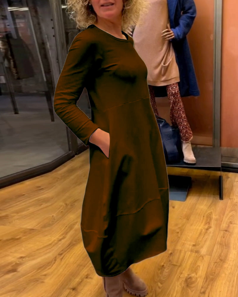 Clara | Stilvolles Midikleid mit praktischen Taschen