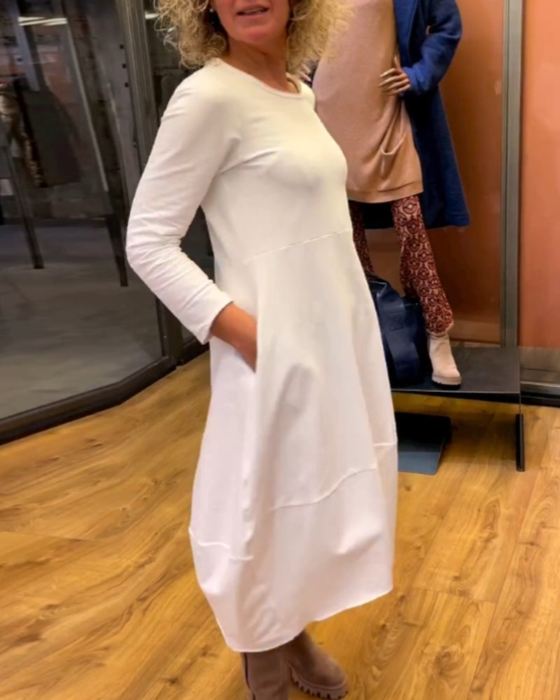 Clara | Stilvolles Midikleid mit praktischen Taschen