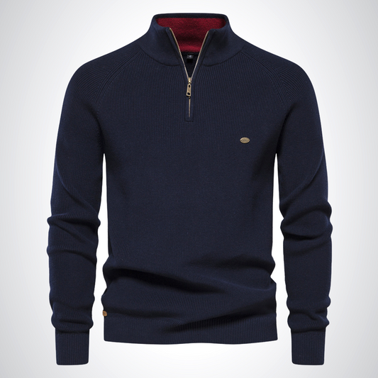 Aiden | Baumwoll-Pullover mit Halbreißverschluss