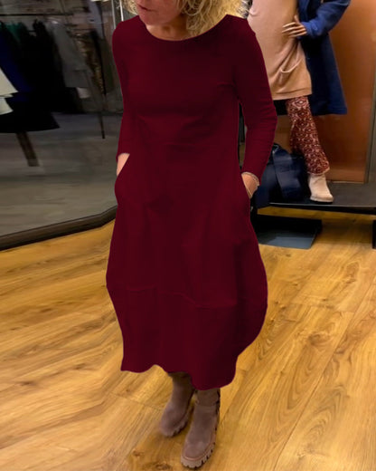 Clara | Stilvolles Midikleid mit praktischen Taschen