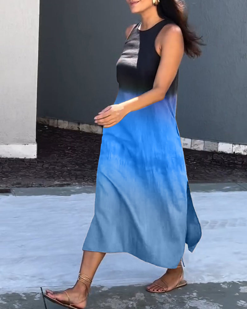 Yvonne | Modernes Ärmelloses Ombre-Sommerkleid