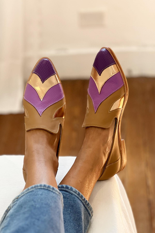 Pre-Order: Retro Chevron Color Block Flats