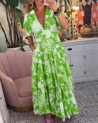 Elina | Elegantes Langarm-Blumenkleid für einen stilvollen Auftritt
