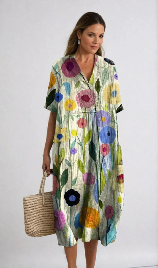 Emma | Buntes Sommerkleid mit floralem Muster