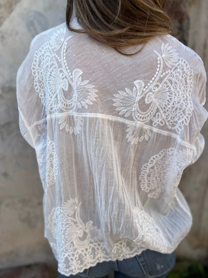 Eva | Elegante Bluse mit feinem Muster
